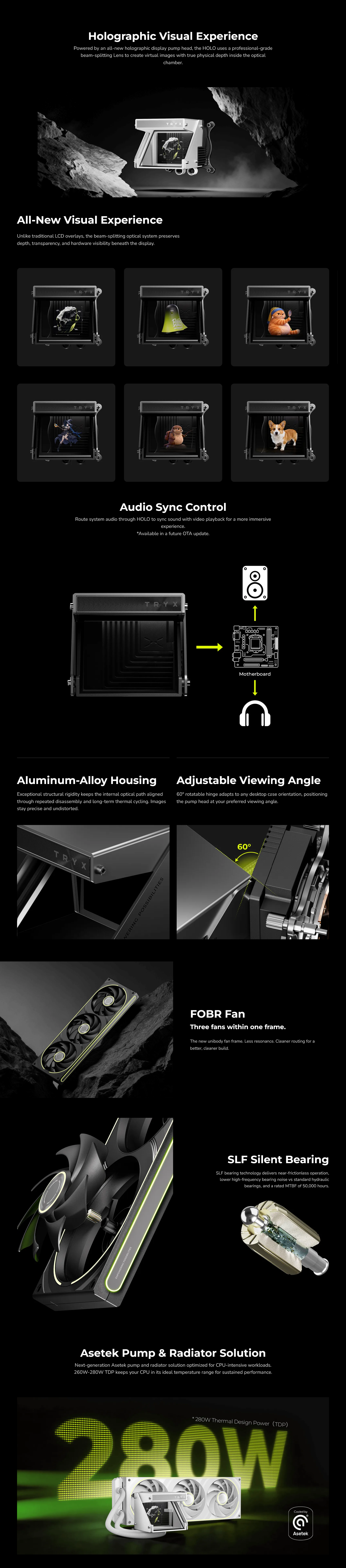 TRYX HOLO ARGB 360mm AIO Liquid Cooler - Black