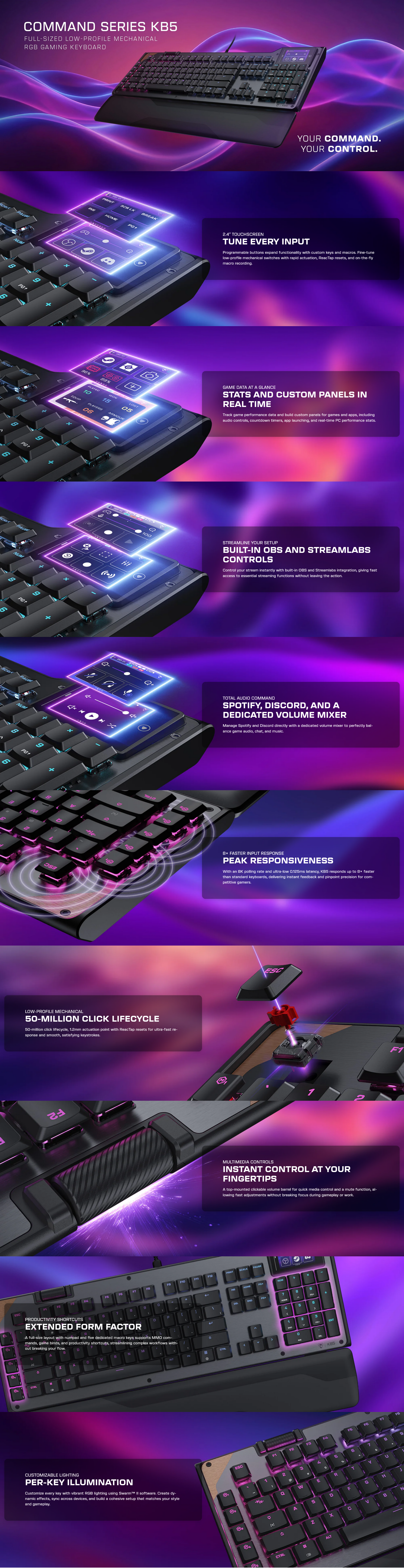 Turtle Beach Command Series KB5 Wired Mechanical Keyboard