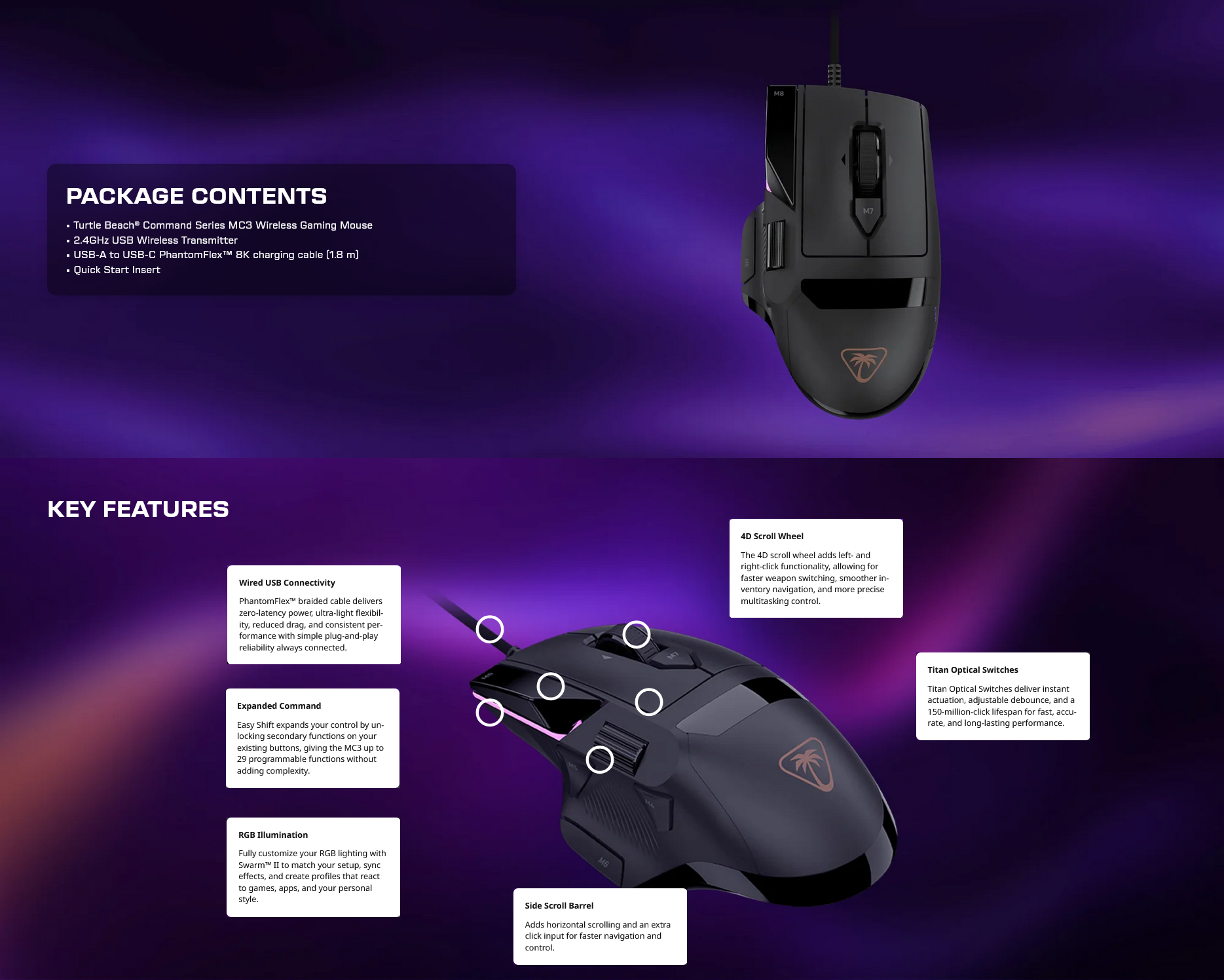 Turtle Beach Command Series MC3 Wired Optical Gaming Mouse