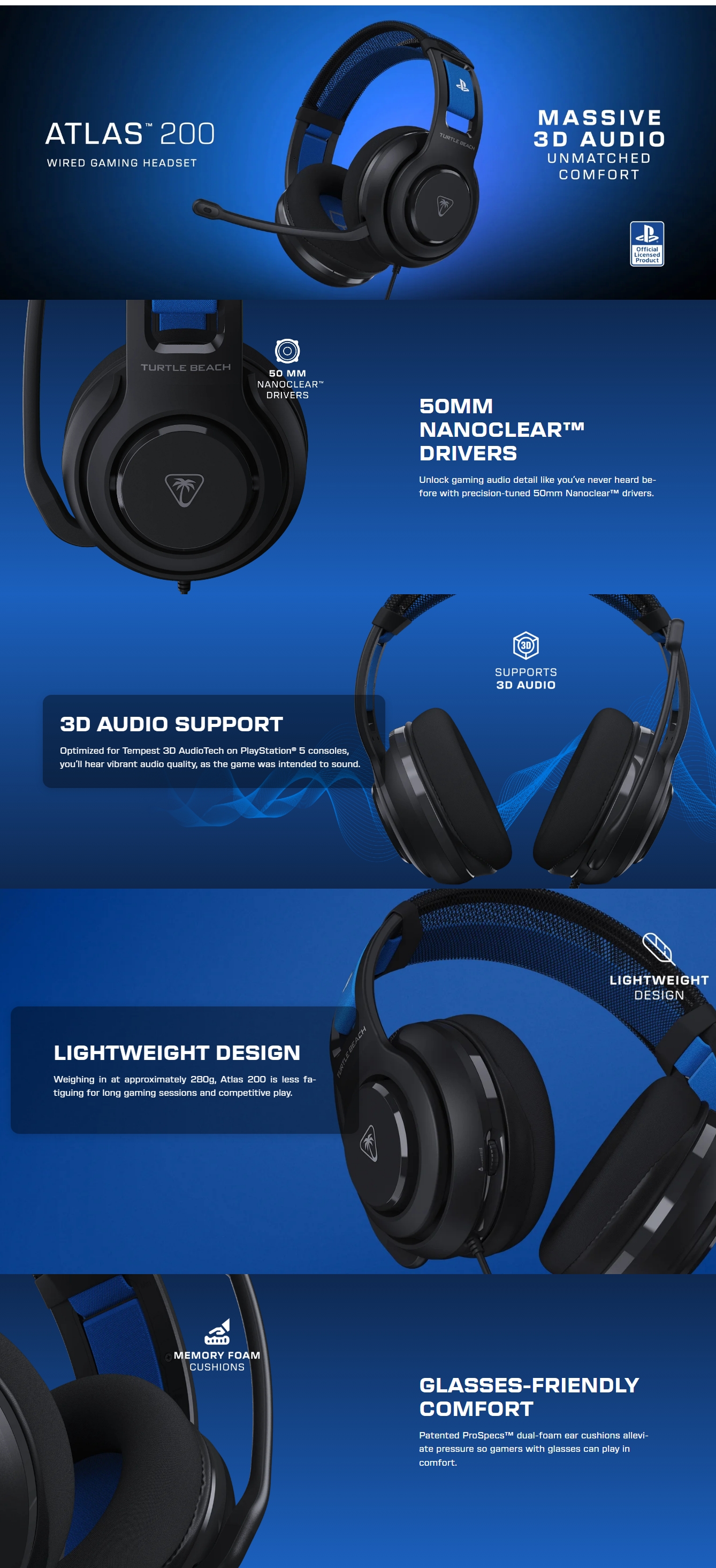 Turtle Beach Headset Atlas 200 - Black