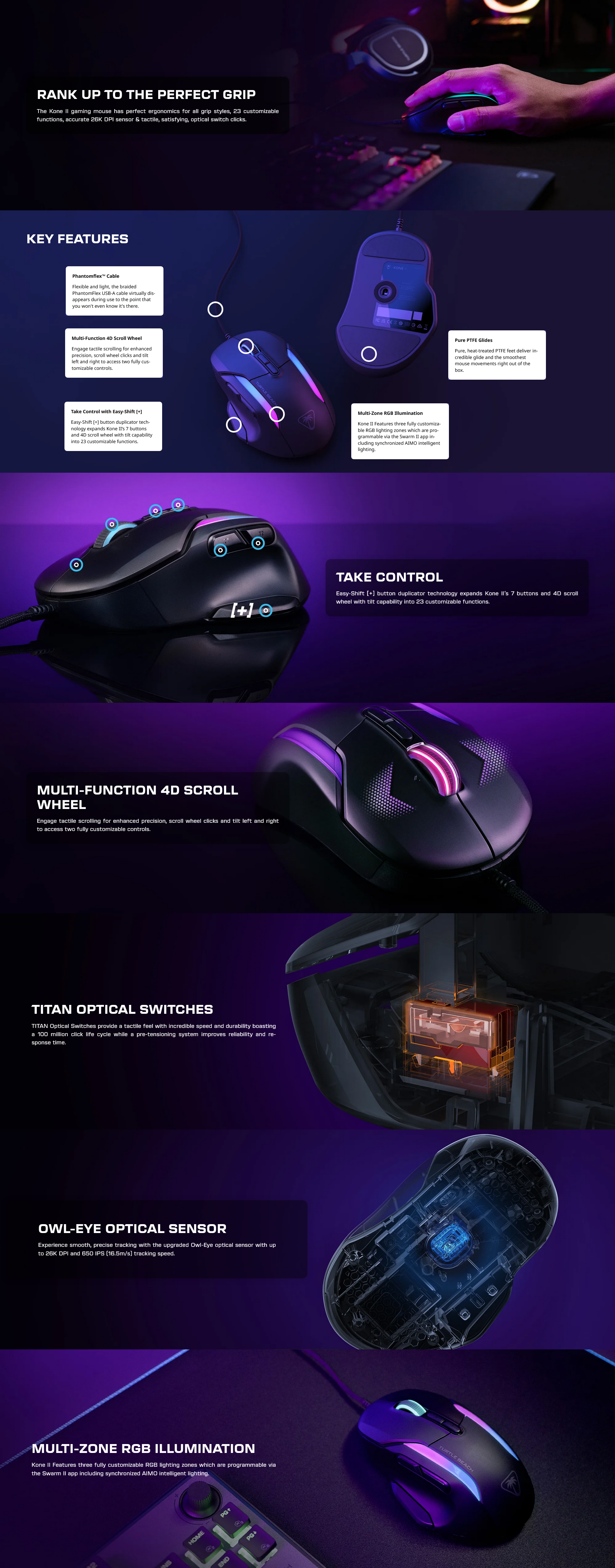 Turtle Beach Kone II Optical Gaming Mouse - Black