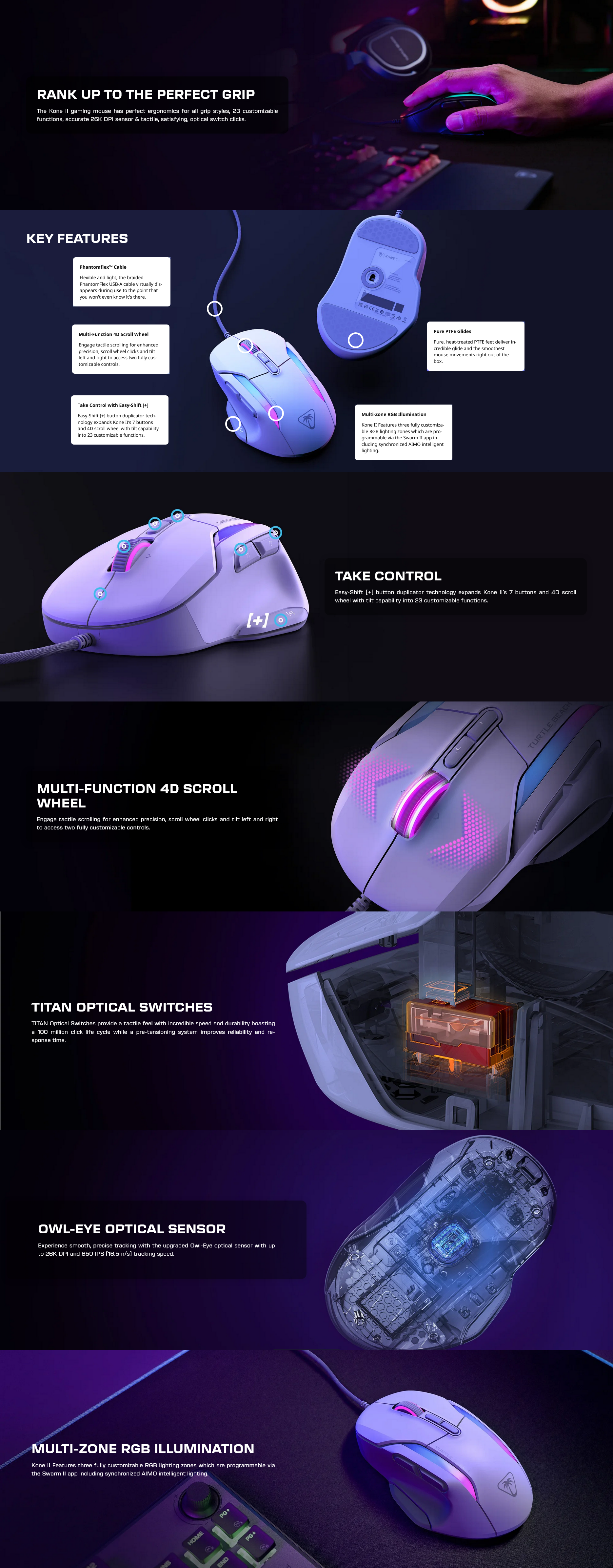 Turtle Beach Kone II Optical Gaming Mouse - White