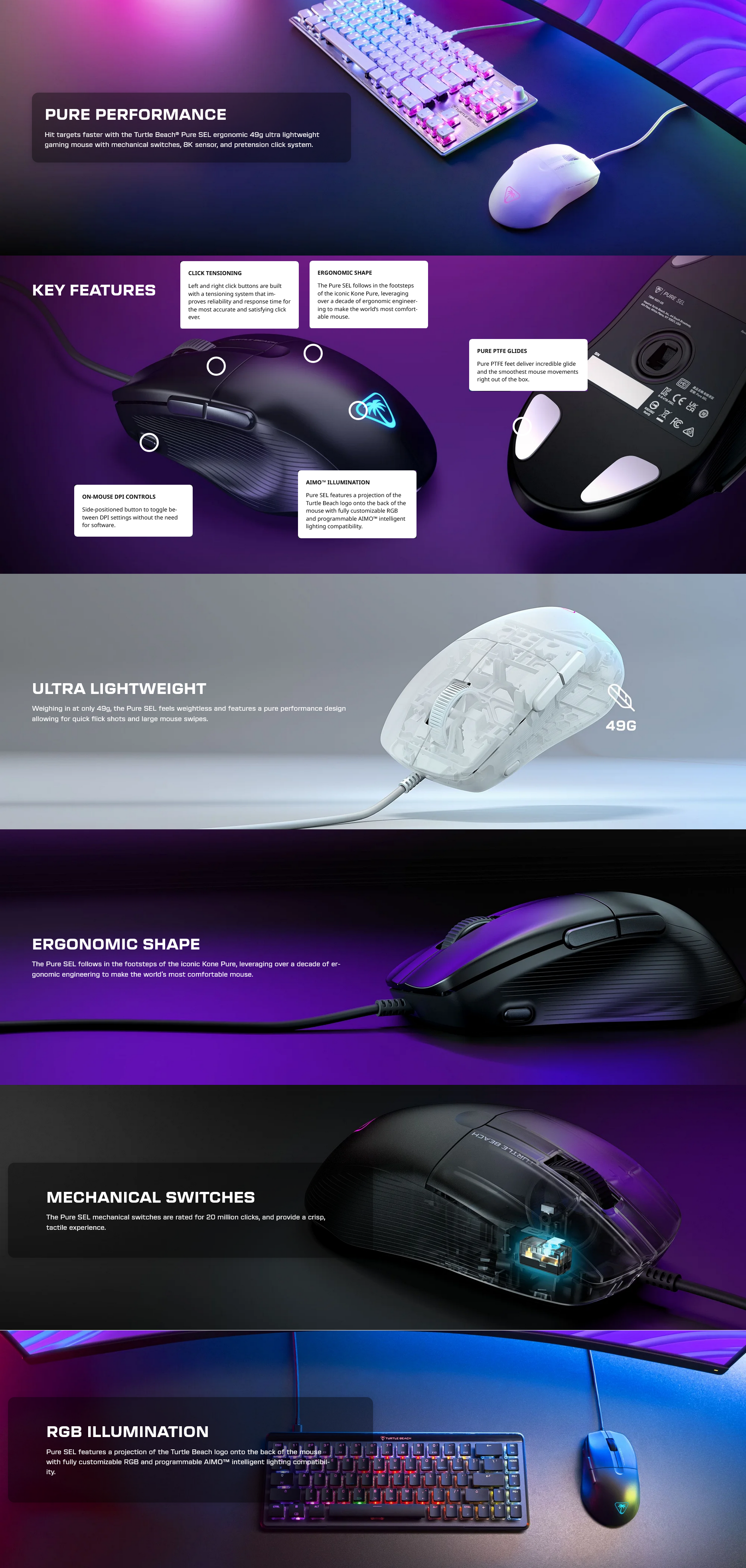 Turtle Beach Pure SEL Ultra-Light 8K Gaming Mouse - White