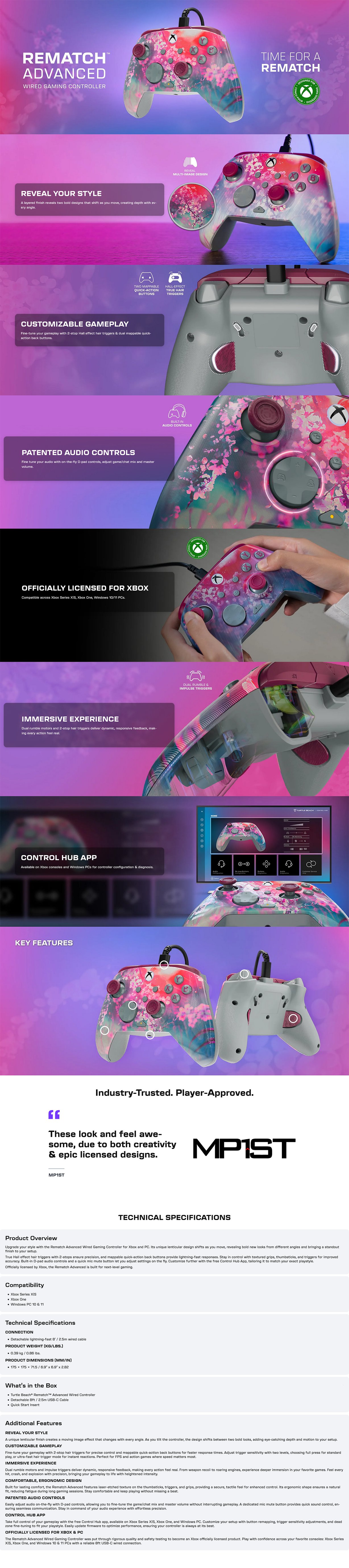 Turtle Beach REMATCH Advanced Wired Gaming Controller - Kyoto Bloom