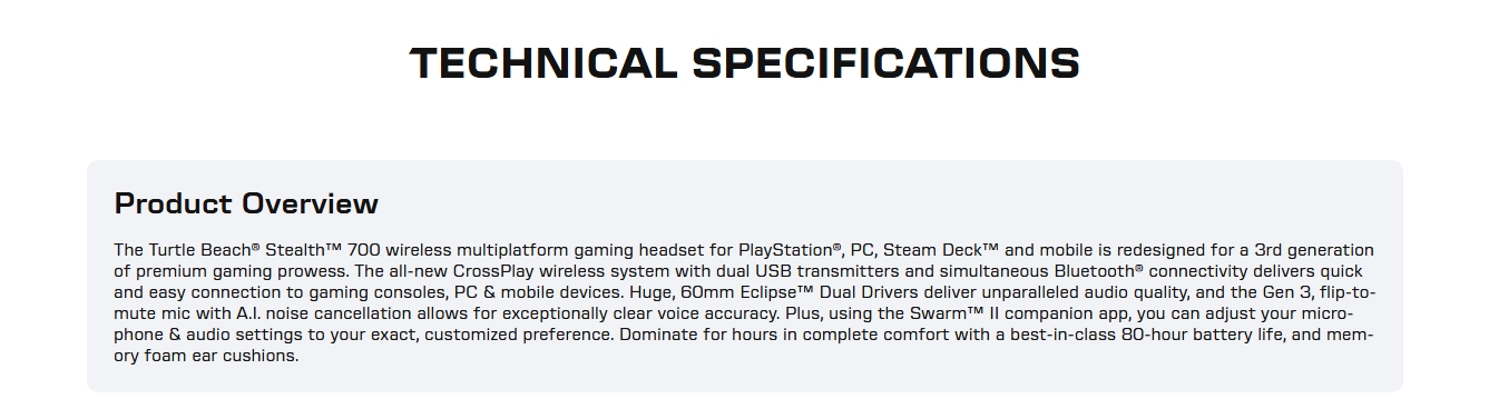 Turtle Beach Stealth 700 Gen3 PS Headset - White