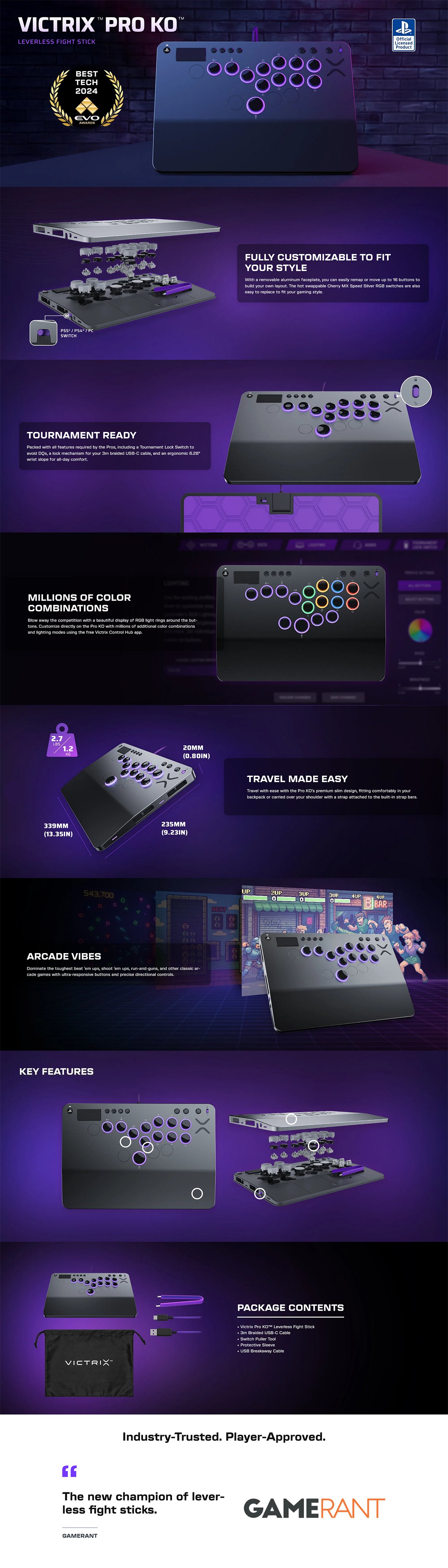 Turtle Beach Victrix Pro KO Leverless Fight Stick - PlayStation