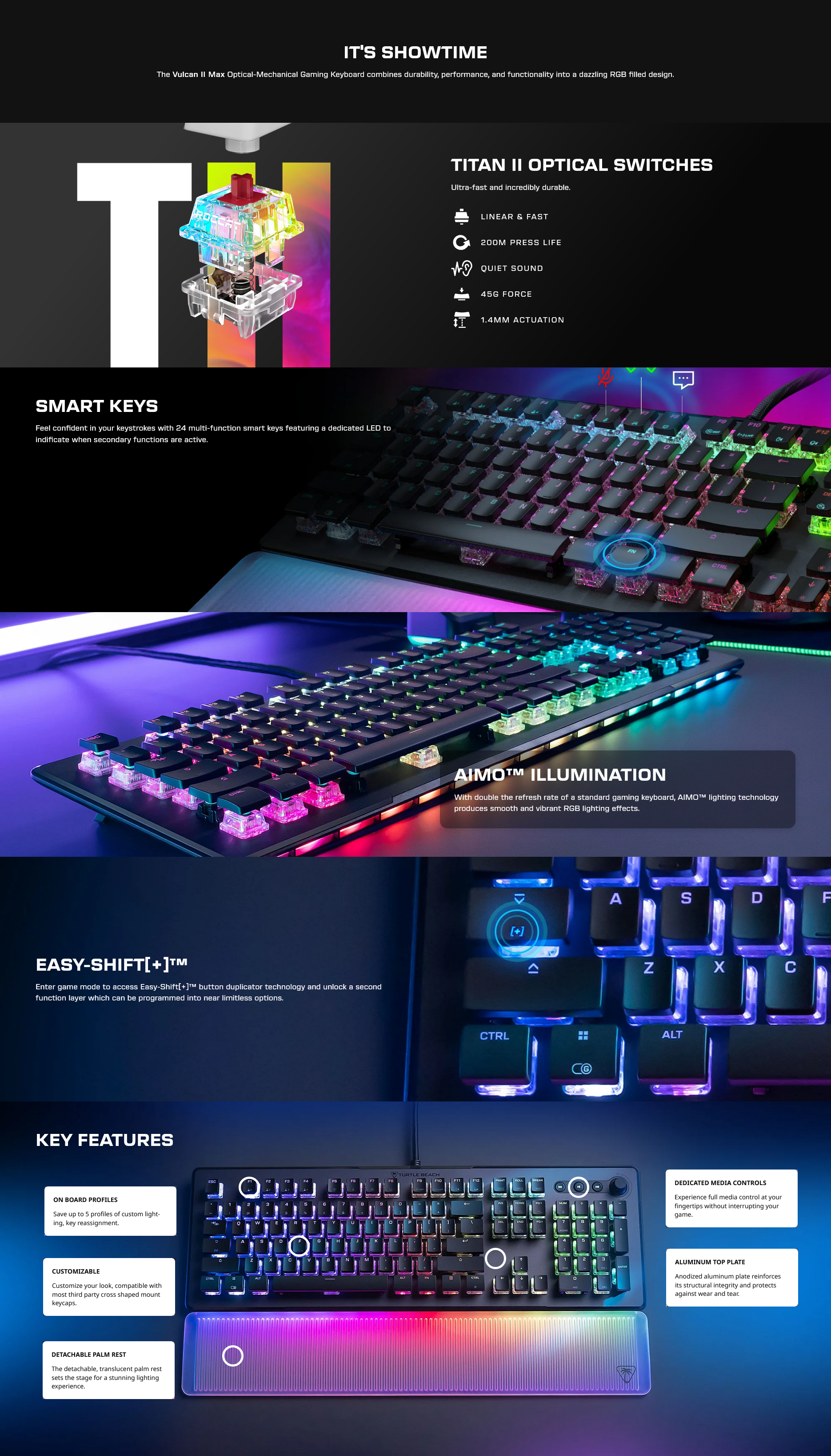 Turtle Beach Vulcan II Max White Mechanical Keyboard - Linear Red Switch