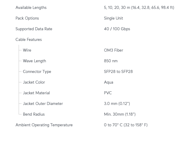 Ubiquiti 100G Long-Range Direct Attach Cable - 10m