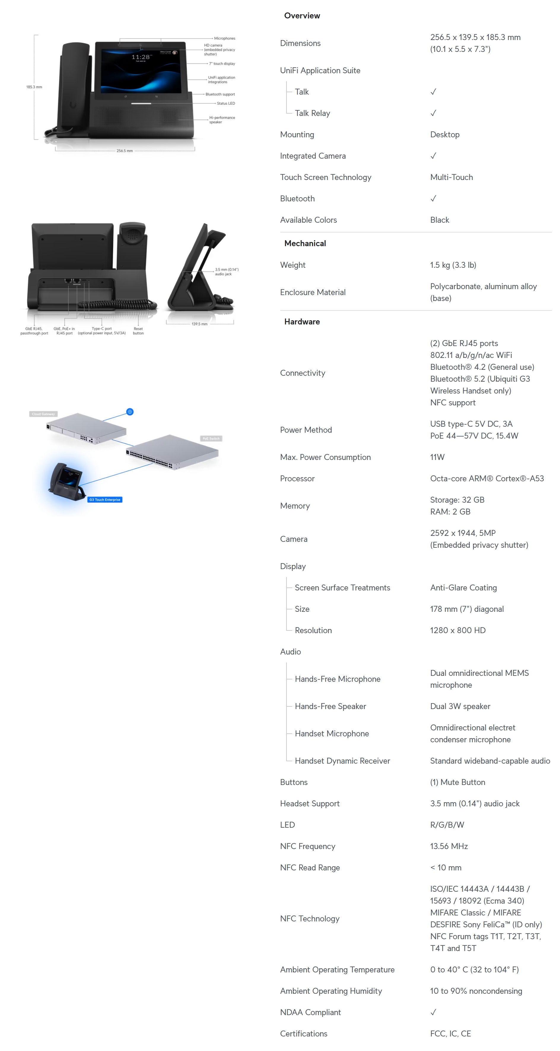 Ubiquiti G3 Touch Enterprise