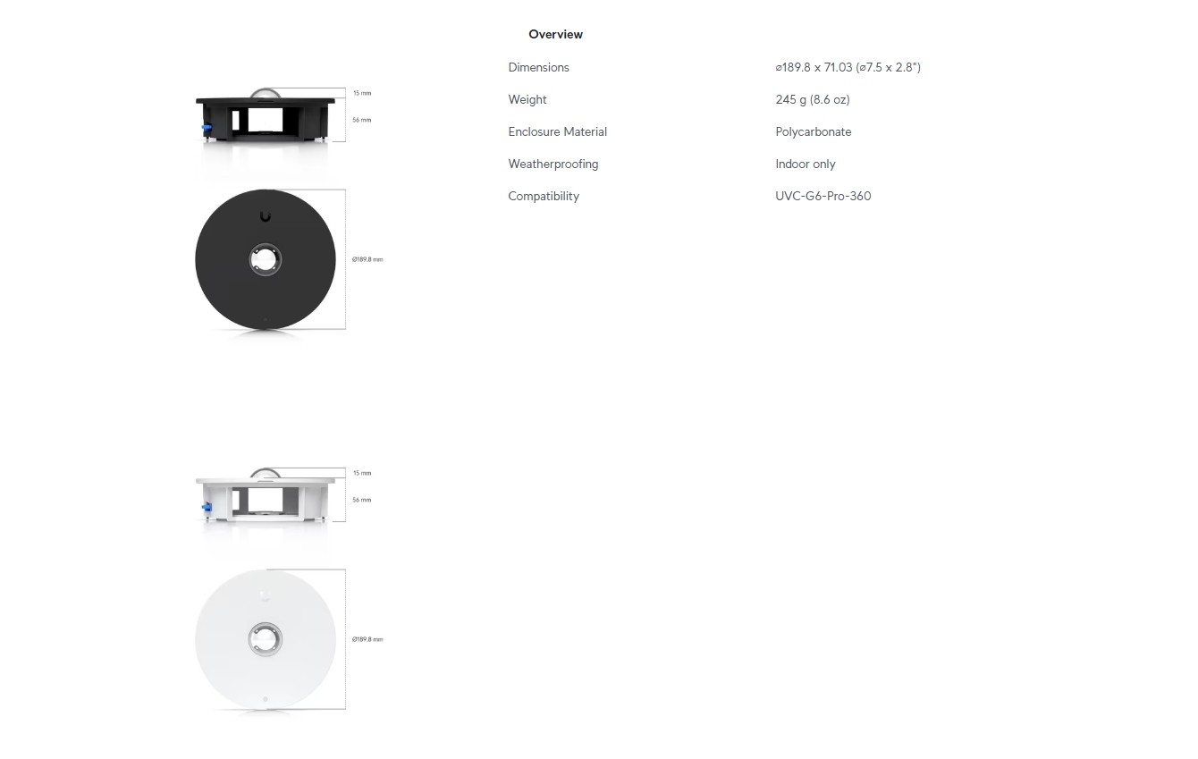 Ubiquiti G6 Pro 360 Flush Mount - Black