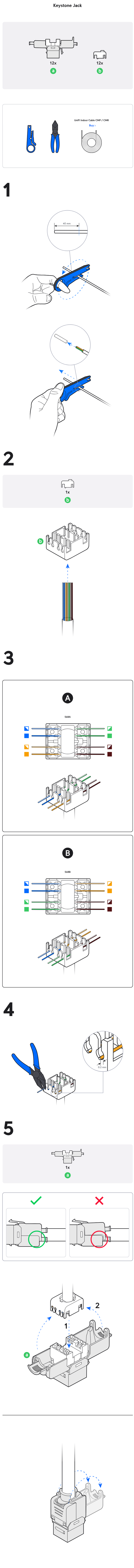 Ubiquiti Networks CAT6 Keystone Jack - 12 Pack