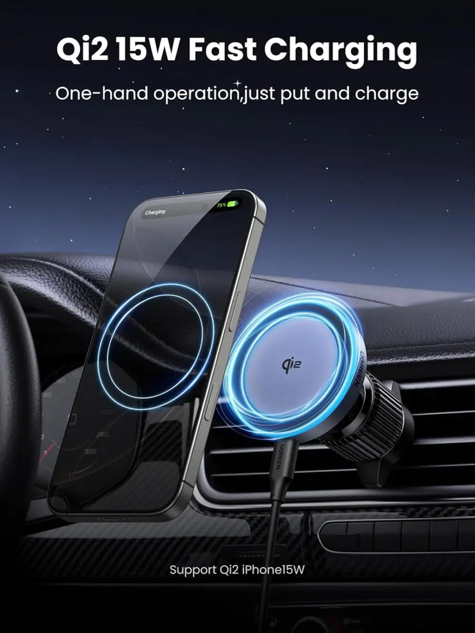 UGREEN 35970 Qi2 15W Magnetic Car Wireless Charger
