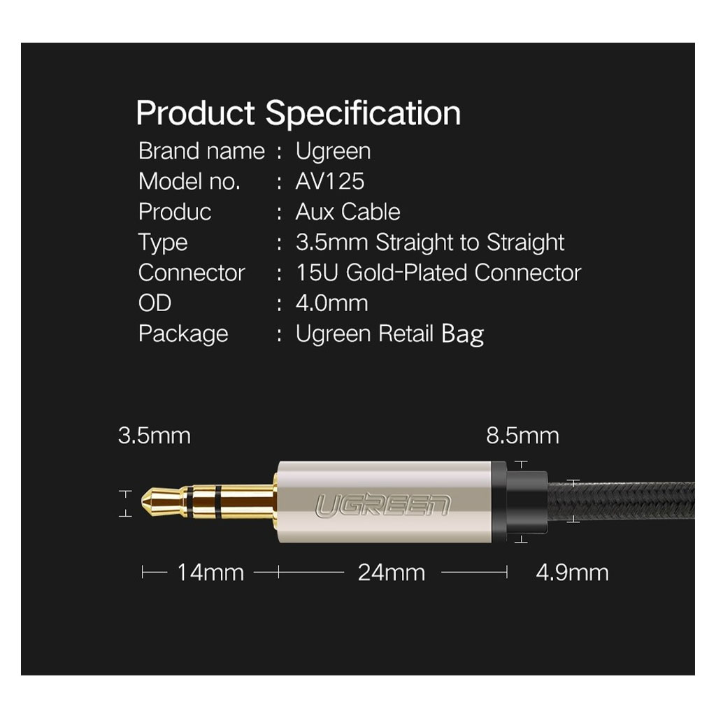 Ugreen 40788 20m Premium 3.5mm Audio Cable - 40788 | Mwave