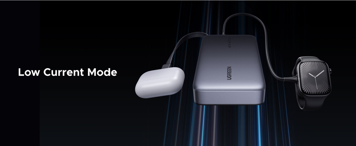UGREEN Nexode 20000mAh 67W USB-C & USB-A Power Bank w/ Built-in Cable