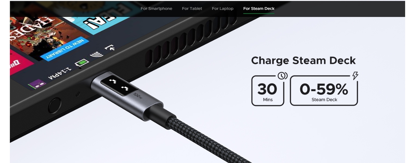 UGREEN Uno 35501 1m 100W USB-C to USB-C Braided Cable - Gray