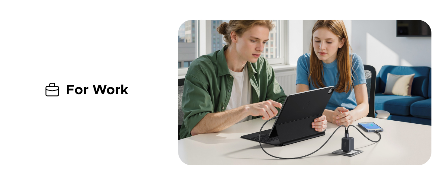 UGREEN Zapix 45W Fast GaN 2x USB-C + USB-A Charger