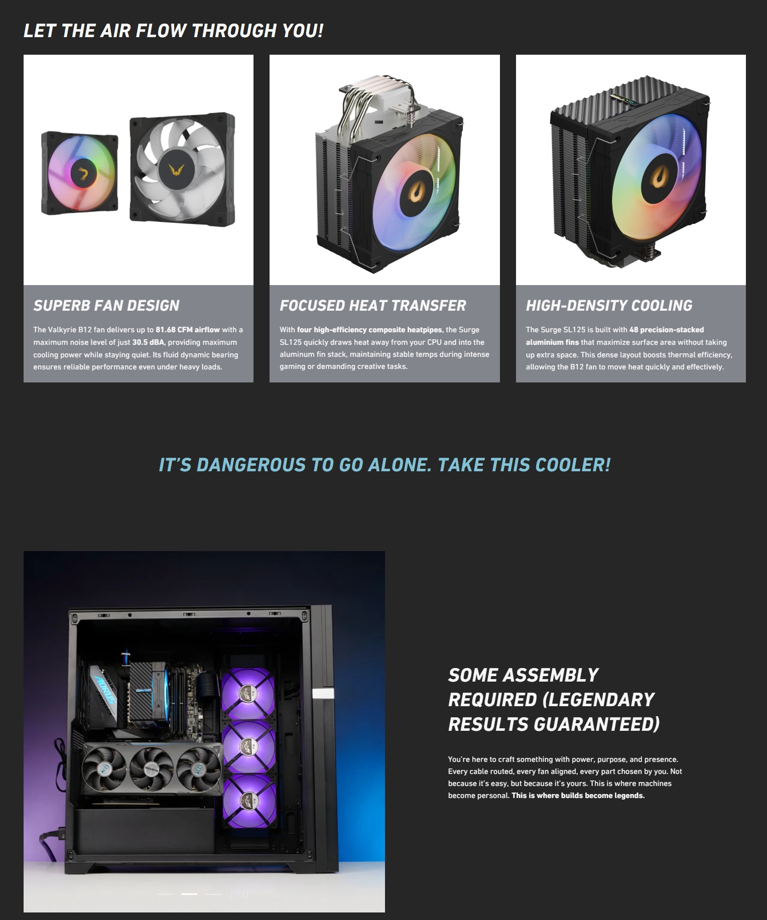 Valkyrie Surge SL125 CPU Air Cooler - White