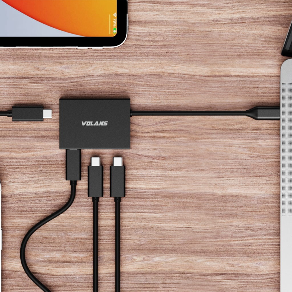 VOLANS VL-HC04S Aluminium USB-C (10Gbps) to 4-Port USB-C Hub