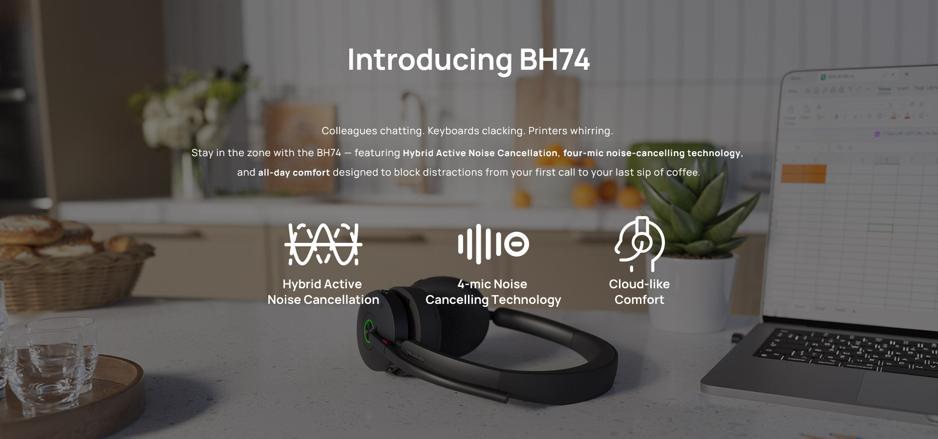 Yealink BH74 USB-C/A Bluetooth Wireless Headset - UC