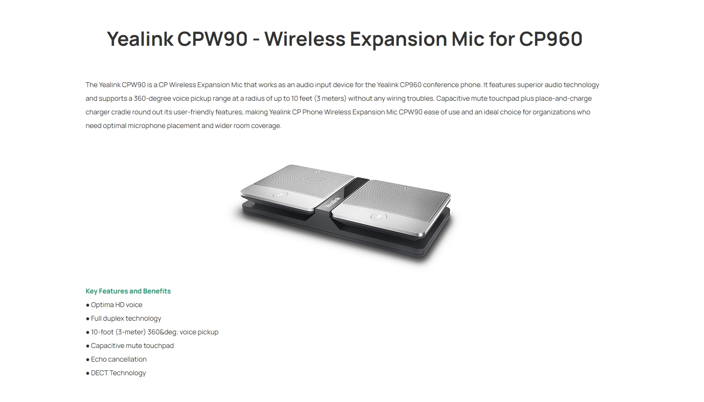 Yealink CPW90-PKG Wireless Microphone Kit