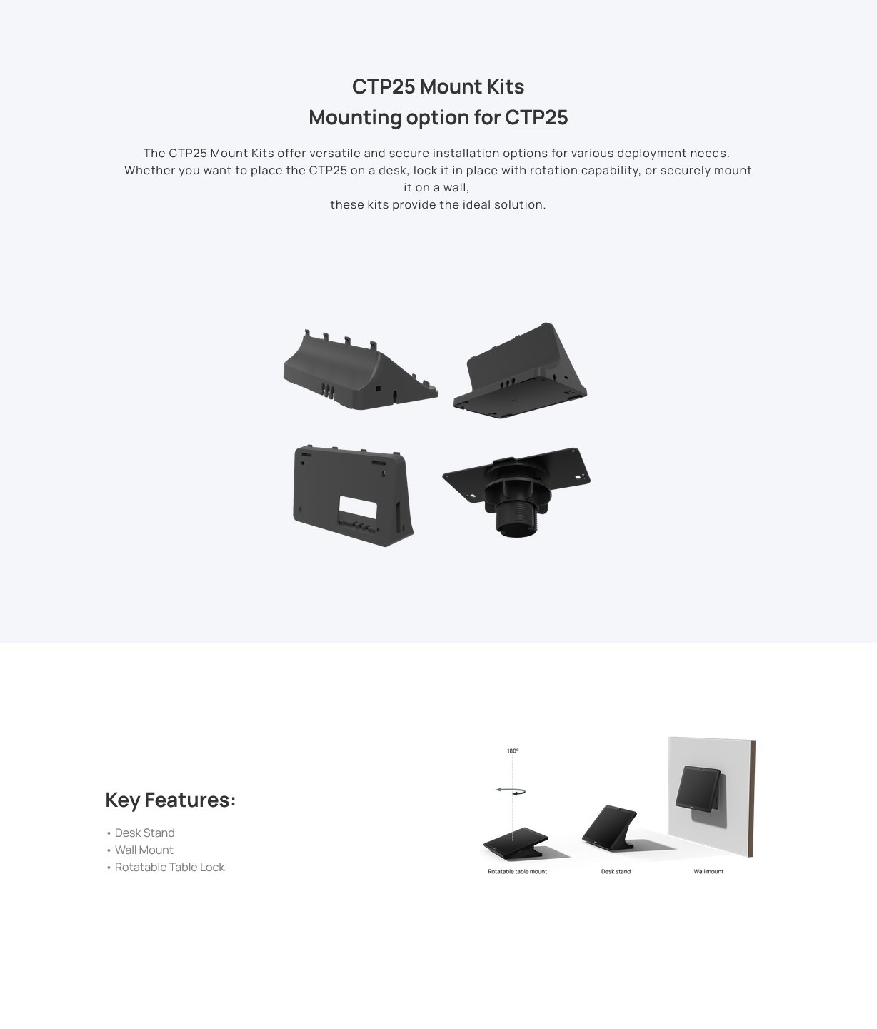 Yealink CTP25-MountKit Multiple Mount Kits for CTP25