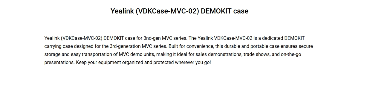 Yealink DEMOKIT Case for 2nd-Gen MVC Series