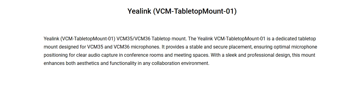 Yealink VCM35/VCM36 Tabletop Mount