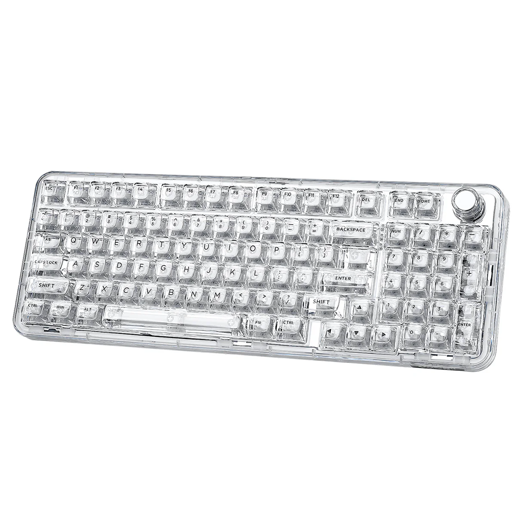 YUNZII X98 Transparent QMK/VIA Mechanical Keyboard - Snow Linear