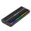 SilverStone MS13 Case Esterno M.2 USB-C 3.2 Gen2 10 Gbps - Per SSD NVMe E SATA, Alloggiamento In Alluminio Con LED RGB, Dissipatore A Sandwich