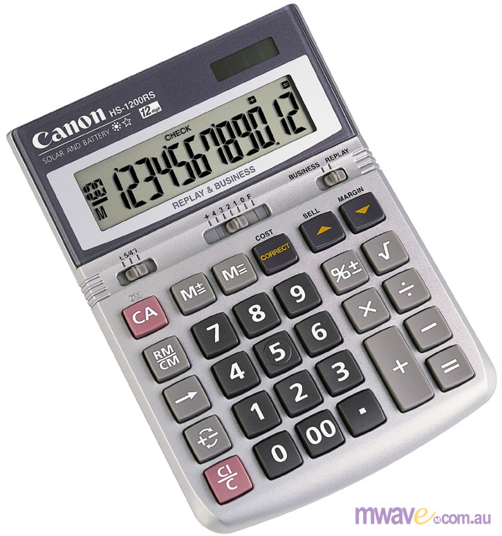 Canon HS1200RS 12Digit LCD Desktop Calculator HS1200RS Mwave