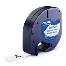 Dymo LetraTag Plastic Label Tape 12mm x 4m - White - 91331 | Mwave.com.au
